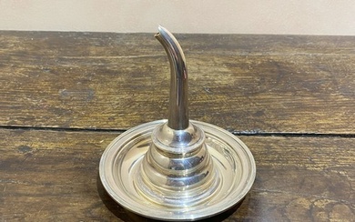 George III Style Silver Wine Funnel and Drip Tray. Modern, m...