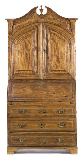 Georgian style desk-sideboard in river tree wood, 19th Century.