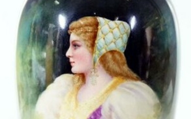 German "Royal Bonn" Painted Vase Depicting Woman With