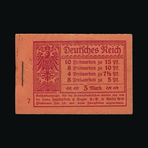 Germany : (SG SB10) 1918 3m Germania booklet, complete, vert...