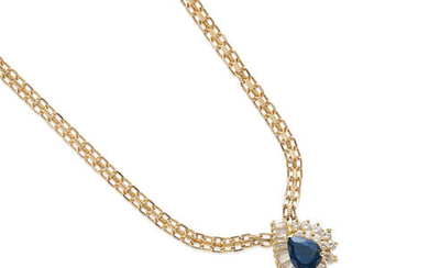 Gold, Sapphire and Diamond Necklace