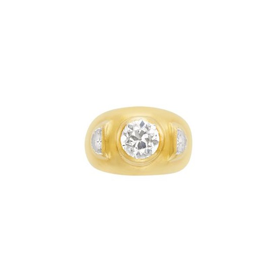 Gold and Diamond Gypsy Ring