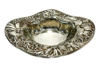 Gorham Sterling Silver Art Nouveau Floral Oval Dish #A1565