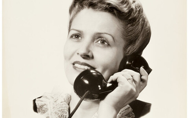 Grancel Fitz (1894-1963), Advertising Image for AT&T (Smiling Woman with Her "Modern" Telephone) (circa 1930)