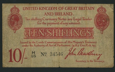 Great Britain, Treasury, Bank of England, [3 notes] 10 Shillings, £1, 1915-34, (EPM T12.1, B238...