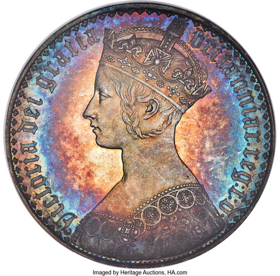 Great Britain: , Victoria Proof "Gothic" Crown 1847 PR64 NGC,...