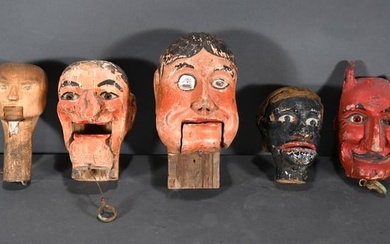 Group of Five Puppet Heads.