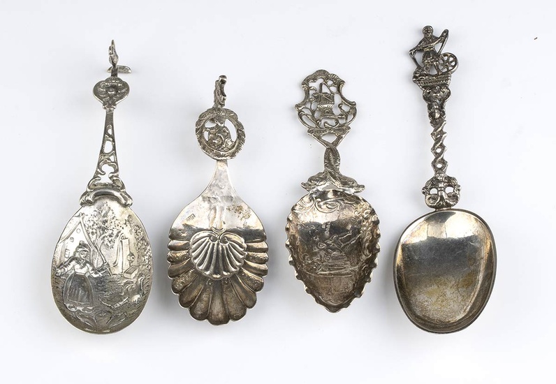 Group of four Continental silver spoons - most probably...