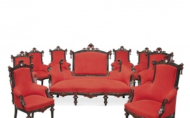 Group of six armchairs 19th-20th Century