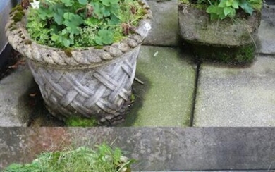 Grouping of Vintage Cement Planters