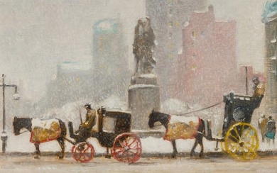 Guy Carlton Wiggins (American, 1883-1962) First Snow on the Plaza