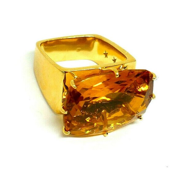 H. Stern Yellow Gold Citrine Diamond Sapphire Ring