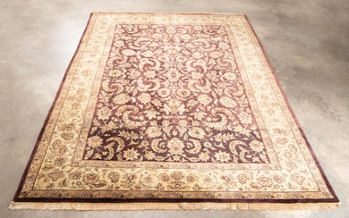 HAND KNOTTED WOOL PAKISTANI ZEIGLER RUG, 12 X 9