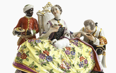 Hand kiss group - Meissen, after the model by J. J. Kändler