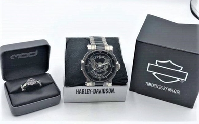 Harley Davidson Men's Wristwatch and Ring both in Boxes