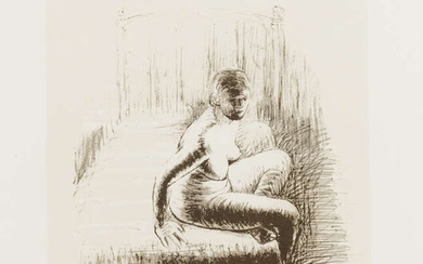 Henry Moore (1898-1896) Seated Girl on Bed (Cramer 402)