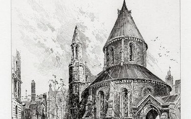 Herbert Railton The Temple Church 1892 etching
