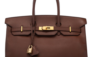 Hermès Vintage 35cm Noisette Courchevel Leather Birkin Bag with...