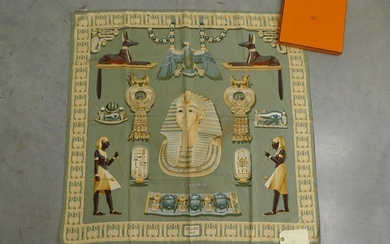 Hermes silk scarf "Tutankhamun" with box