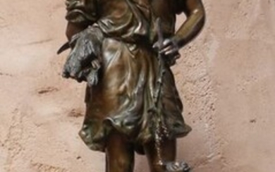 Hippolyte Moreau (1832-1927) - Sculpture, Harvester - 63 cm. - Spelter - Early 20th century