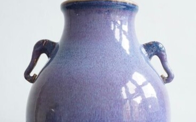 Hu Vase - Monochrome, Flambé - Porcelain - China - 19th century