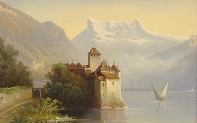 Hubert Sattler (1817-1904). Lake scenes - calm and stormy,...