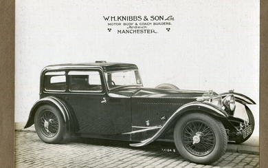INVICTA. A pair of black and white photographs of Invicta motorcars, advertising 'W.H. Knibbs &