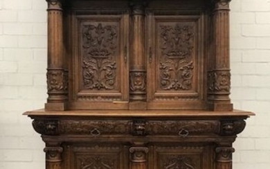 Imposing Renaissance castle cabinet - Oak - Second half 19th century