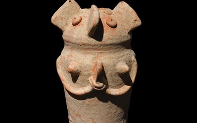 Indus Valley Pottery Very rare anthropomorphic vessel, 13,5 x 7,5 cm. Exhibited at Ifergan Museum