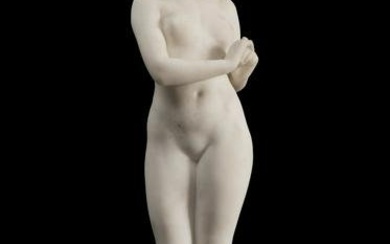 Italian school of the early 20th century. "Female nude", Florence. White marble. Signed "P. Conti"