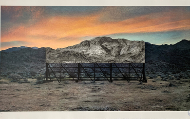 JR, "Trompe l'oeil, Death Valley, Billboard, March 4, 2017, 5:41 pm, California, USA"
