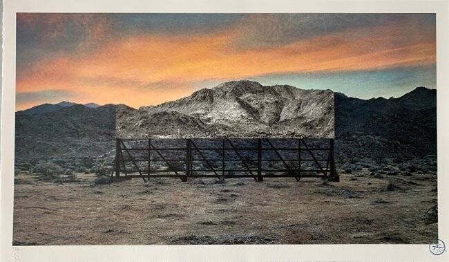 JR, "Trompe l'oeil, Death Valley, Billboard, March 4, 2017, 5:41 pm, California, USA"