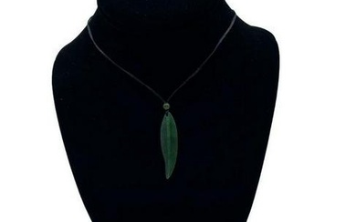 Jade Leaf Pendant Necklace