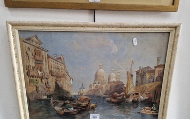 James Holland, venetian scene, watercolour, 51cm x 34cm, mon...