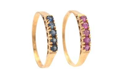 Jewellery Eternity ring ETERNITY-RINGS, 2 pcs, 18K gold, sapphires a...