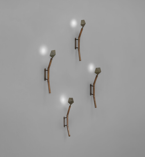 Kim Moltzer, Set of four "Bamboo" wall lights