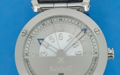 Korloff - Automatic Watch Highway Voyager Mother of Pearl Alligator Strap Swiss Made - VA1/169 - Unisex - Brand New