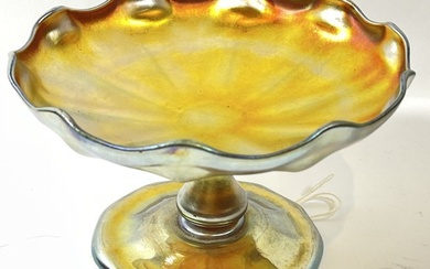 L.C.T. Tiffany Favrile Art Glass Candy Dish