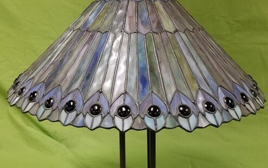 LEADED SHADE TABLE LAMP 25"H X 20" DIAM
