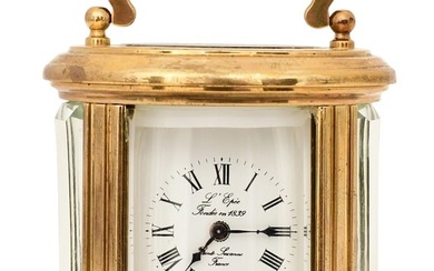 L'Epee Miniature Brass Oval Carriage Clock, Sainte Luxanne, France