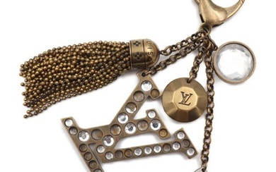 LOUIS VUITTON Louis Vuitton bijou sack calypse key holder M65724 metal rhinestone vintage gold LV