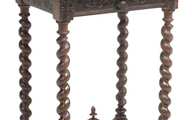 LOUIS XIII STYLE WALNUT SINGLE-DRAWER SIDE TABLE