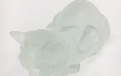 Lalique Frosted Crystal Cat