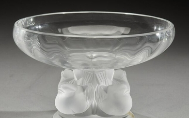 Lalique frosted crystal 'Nogent' compote, marked