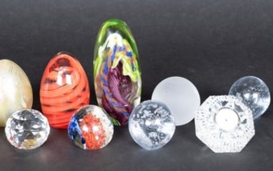 Large Paperweight Collection Group Lot Art Glass Murano