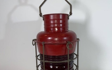Large Ships Lantern with Red Fresnel Lens