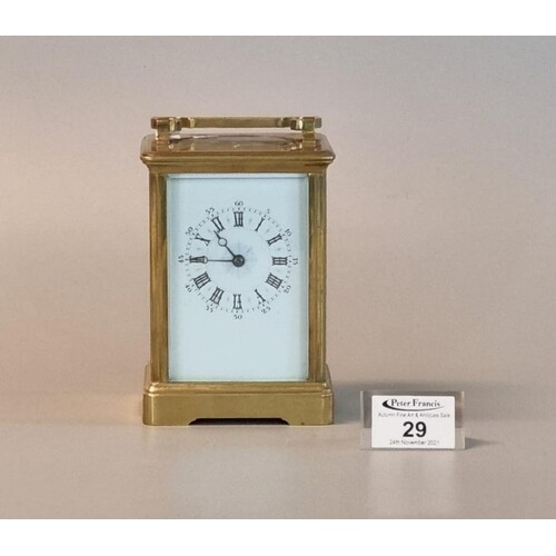Late 19th/early 20th Century French brass carriage clock wit...