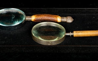 (Lot of 2) Victorian magnifying glasses: one with