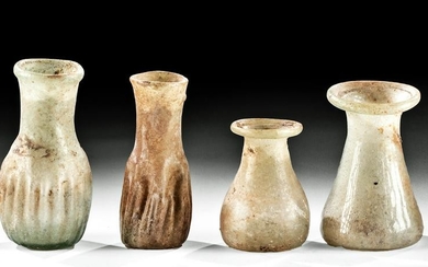 Lot of 4 Roman Glass Bottles - Nice Deposits