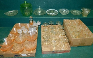 Lot of Depression Glass & Miscellaneous Glass Items